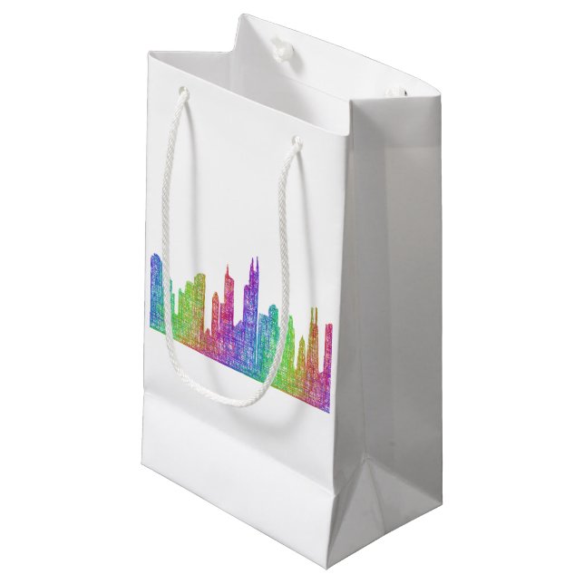 Chicago skyline small gift bag (Front Angled)