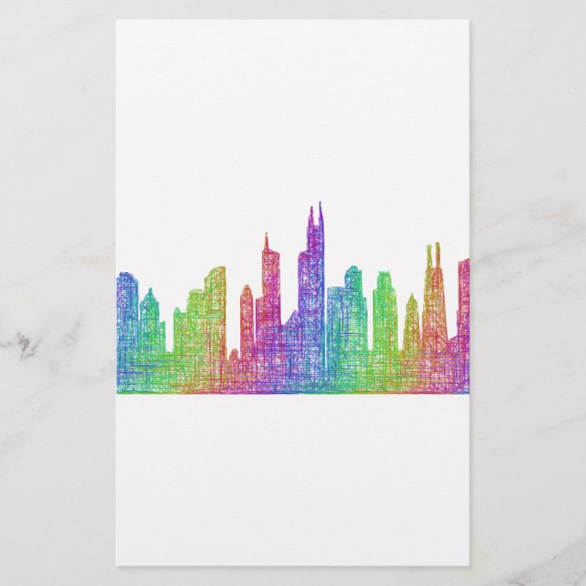 Chicago skyline stationery (Front)