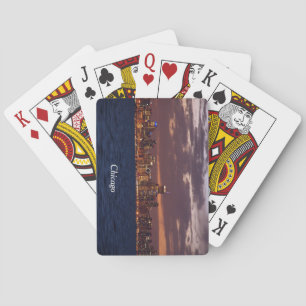 Chicago Skyline sunset playing cards