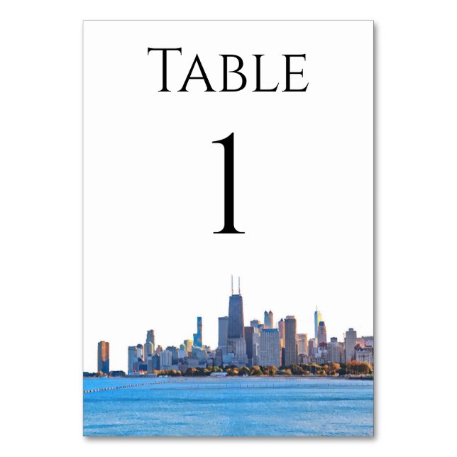 Chicago Skyline Table Numbers (Front)