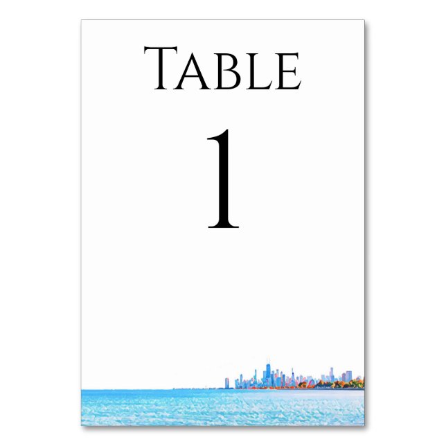 Chicago Skyline Table Numbers (Front)