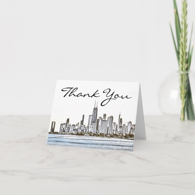 Chicago Skyline Thank You Card (Front)