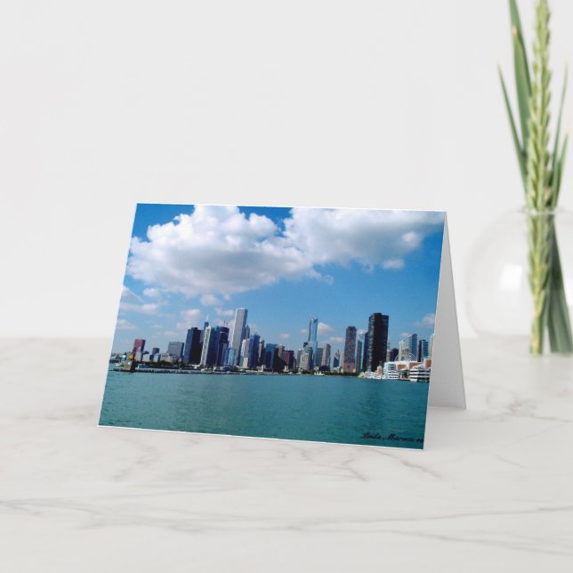 Chicago skyline view from Navy Pier Card (Front)