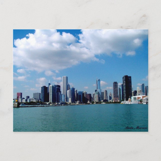 Chicago skyline view from Navy Pier Postcard (Front)