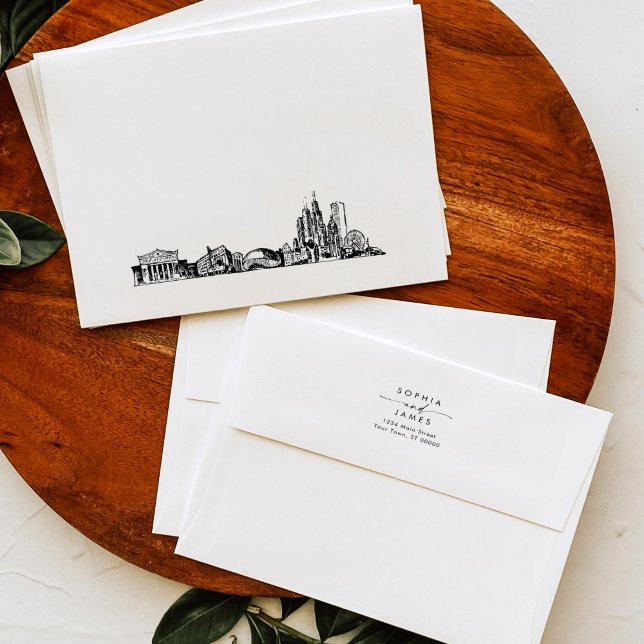 Chicago Skyline Wedding Cityscape Envelope (Creator Uploaded)