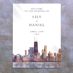 Chicago Skyline Wedding Welcome Sign
