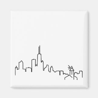 Chicago Skyline with Lighthouse Small Magnet - 2x2