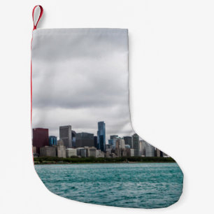 Chicago skylinechicago, skyline, aerial, architect small christmas stocking