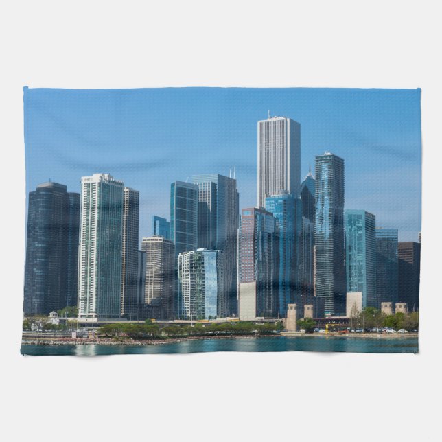 Chicago Skyscrapers Tea Towel (Horizontal)