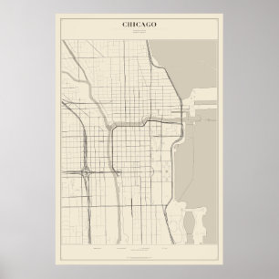 Chicago Street Map Poster