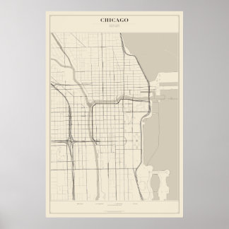 Chicago Street Map Poster