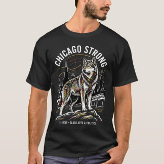 Chicago Strong Grey Wolf Great Migration Heritage T-Shirt