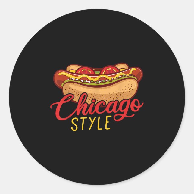 Chicago Style Best Hot Dog Gift Hotdog  Classic Round Sticker (Front)