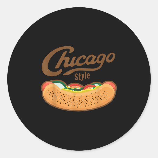 Chicago Style Hot Dog Summer  Classic Round Sticker (Front)