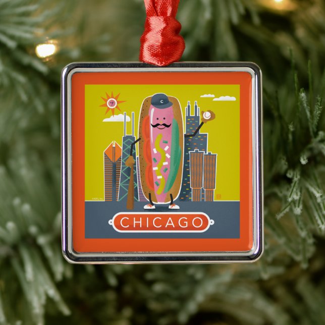 Chicago-Style Hotdog Metal Tree Decoration (Tree)