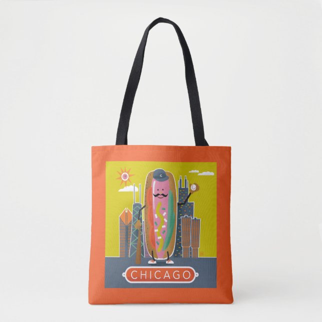 Chicago-Style Hotdog Tote Bag (Front)