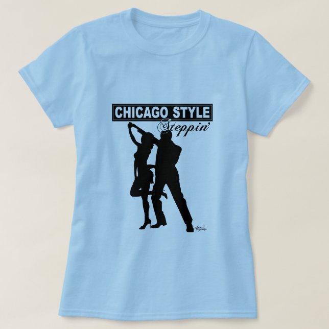 Chicago Style Steppin' Baby Doll black silhouette T-Shirt (Design Front)