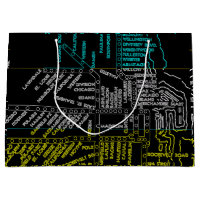 Chicago Subway Train Vintage System Map Route