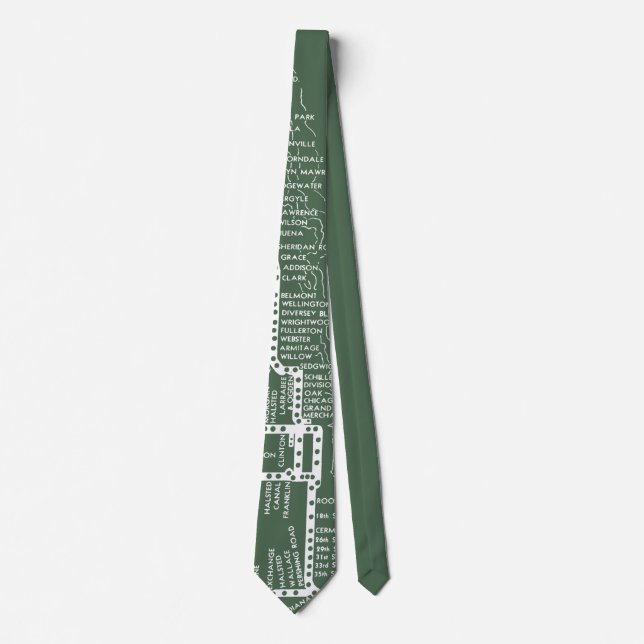 Chicago Subway Train Vintage System Map Route Tie (Front)