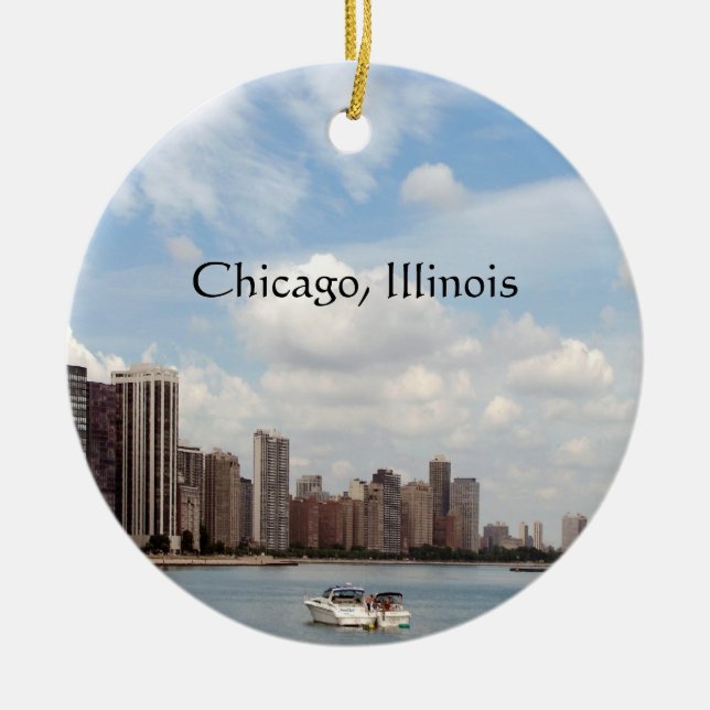 Chicago...Summertime Keepsake Ceramic Tree Decoration (Front)