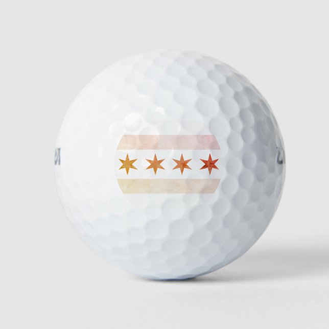 Chicago Sunrise Flag  Golf Balls (Front)