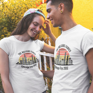Chicago Sunset Customised Family Trip T-Shirt