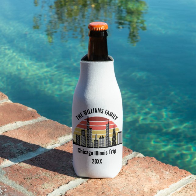 Chicago Sunset Customized Family Trip Bottle Cooler (In Situ Pool)