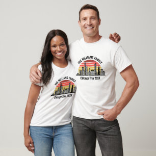Chicago Sunset Customized Family Trip T-Shirt