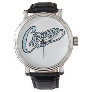 Chicago Text Art Script Watch
