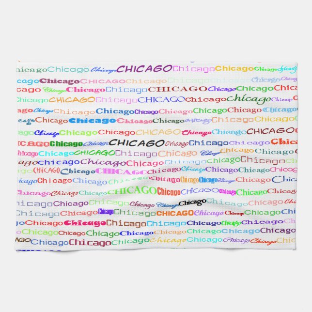 Chicago Text Design II Kitchen Towel (Horizontal)
