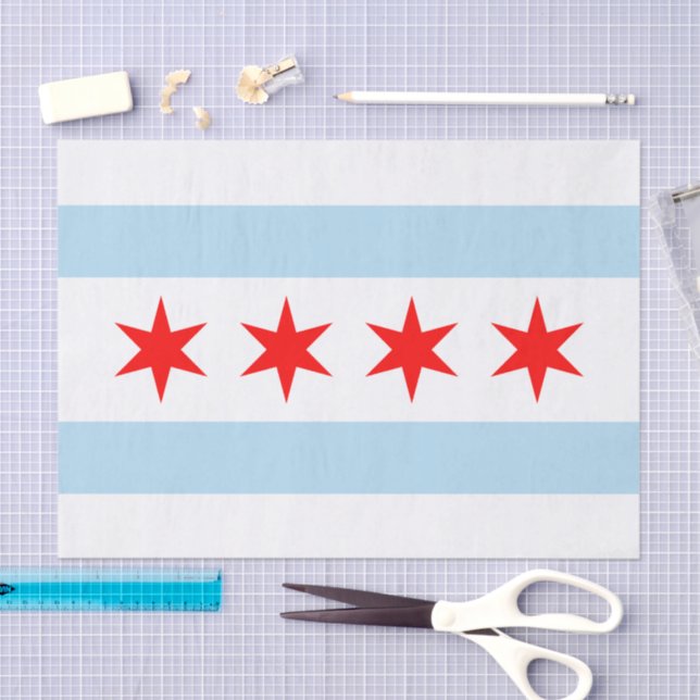 Chicago tissue paper, Chicago Flag tissue paper (Craft)