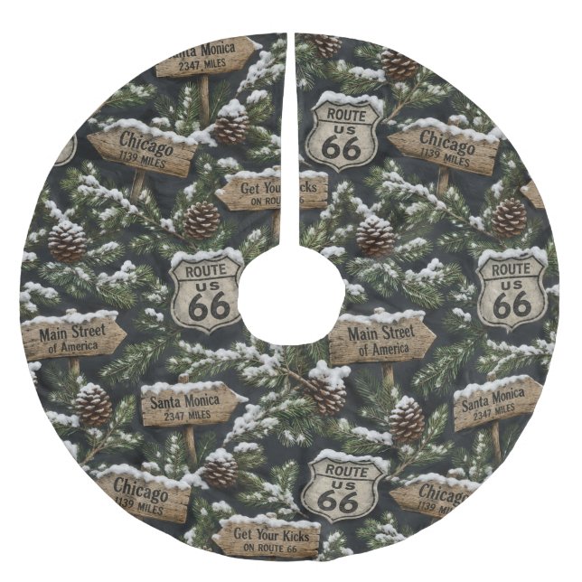 Chicago to Santa Monica Winter Display Brushed Polyester Tree Skirt (Front)