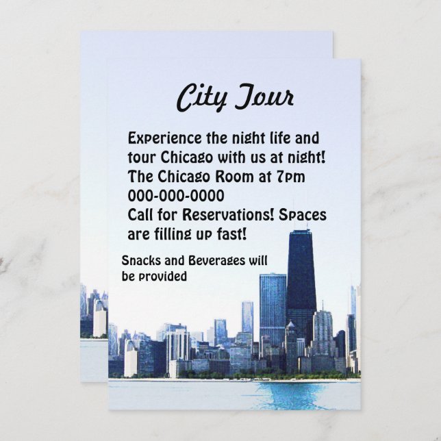 Chicago Tour Flyer Invitation (Front/Back)