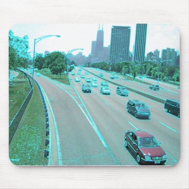 Chicago Traffic in Coloured Foil Mouse Pad (Front)