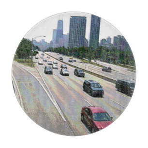 Chicago Traffic in Sandstone Cutting Board