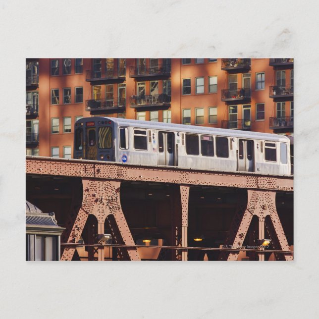 Chicago Train at Riverbend Postcard (Front)