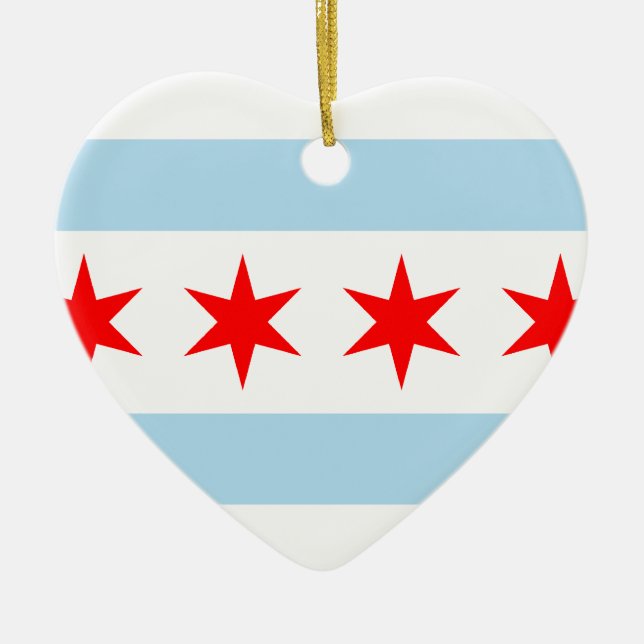 Chicago, United States Ceramic Tree Decoration (Front)