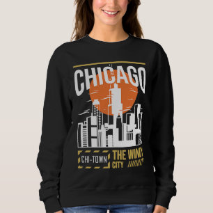 Chicago USA Chicago Skyline I Love Chicago Chi Tow Sweatshirt