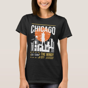 Chicago USA Chicago Skyline I Love Chicago Chi Tow T-Shirt