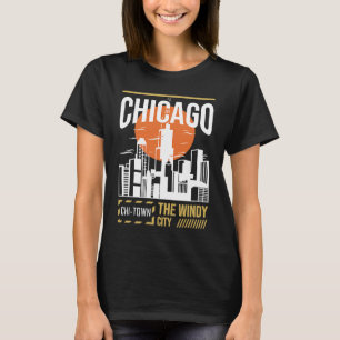 Chicago USA Chicago Skyline I Love Chicago Chi Tow T-Shirt