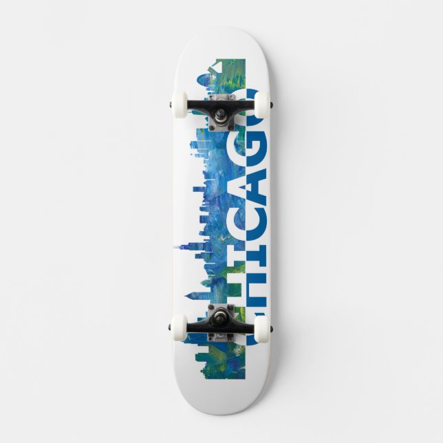 Chicago USA Skyline Skateboard (Front)