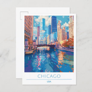 Chicago USA Vintage Travel Postcard