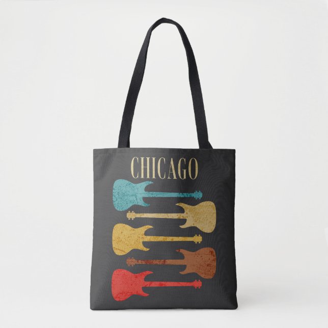 Chicago Vintage Guitars Concert Festival Souvenir Tote Bag (Front)
