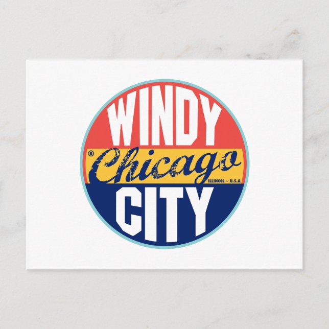 Chicago Vintage Label Postcard (Front)