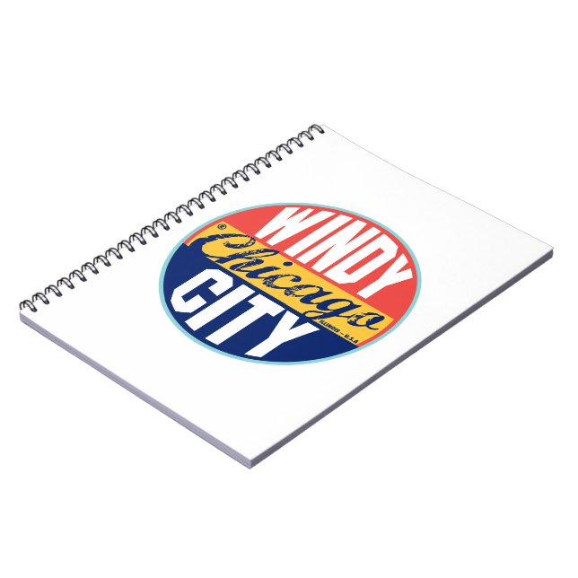 Chicago Vintage Label Spiral Notebook (Left Side)