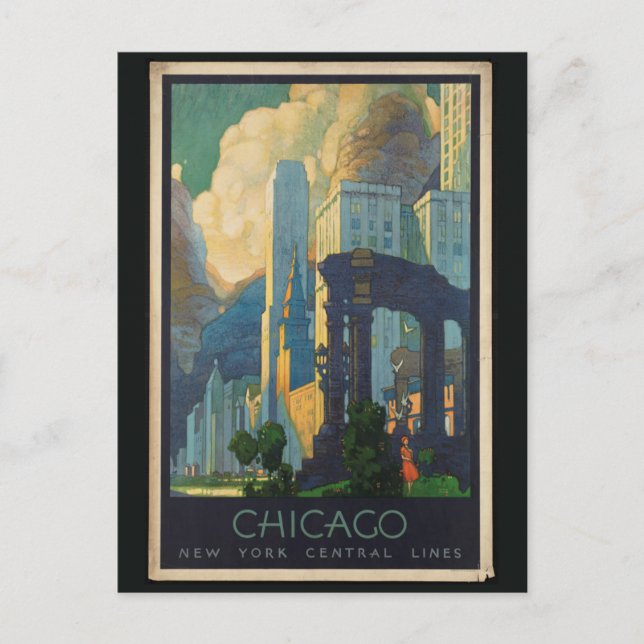 Chicago Vintage Reise Postcard (Front)