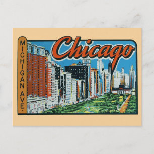 Chicago Vintage Travel  Postcard