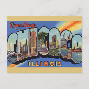 Chicago Vintage Travel Postcard Big City !