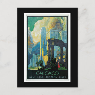 "Chicago" Vintage Travel Poster Postcard