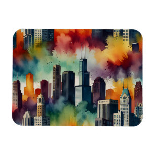 Chicago watercolor art magnet